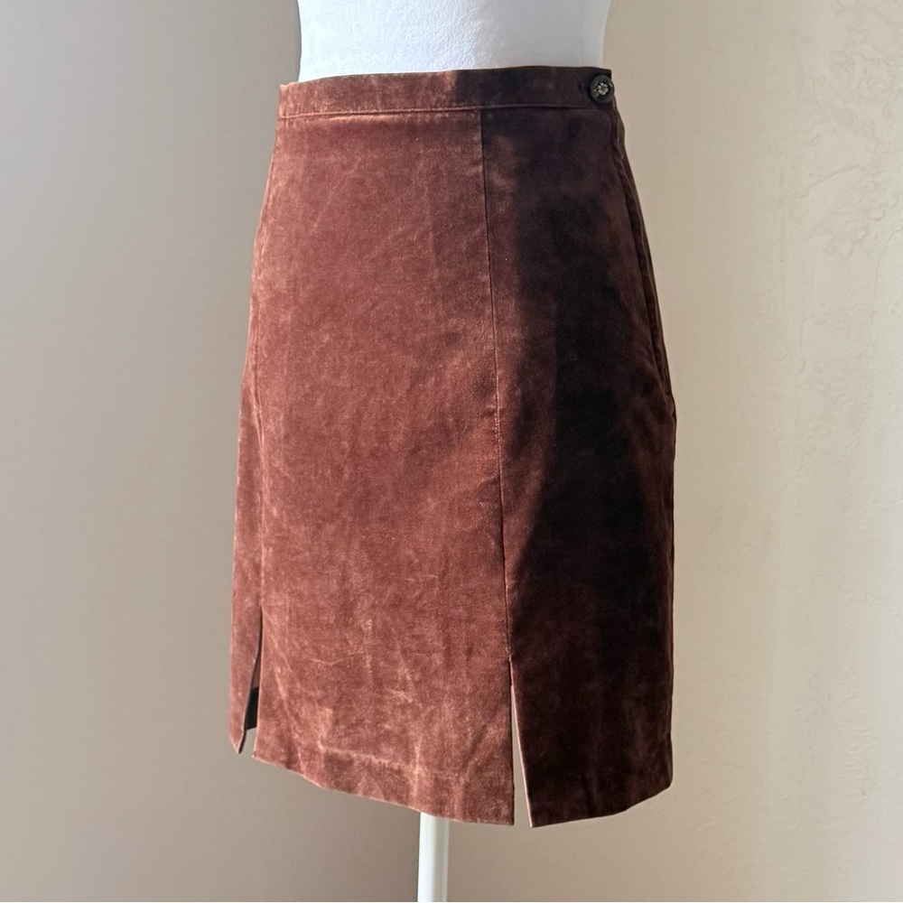 Vintage 1970s Brown Velveteen Mini Skirt S - Picture 14 of 16